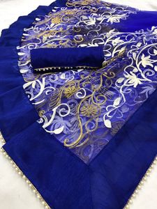 ตกแต่งด้วยตาข่าย Zari หนักที่สวยงามและเย็บปักถักร้อยด้ายด้วยลูกไม้ที่สง่างามและลูกไม้มุกโดยการส่งออกพระราช - Product Image 2