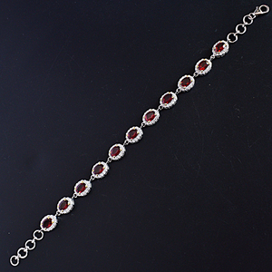 Cubic Zircon Garnet Stone <b>Bracelet</b> S925 Sterling <b>Silver</b> Gold Vintage <b>Bangle</b> Natural Birthstone Wholesale Lowest Price Jewellery - Product Image 5