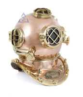 Casque de plongée antique en cuivre et laiton de la Royal Navy, modèle U.S. Navy Mark V, taille réelle 18 pouces, 100% fait main, forme ronde, décoration d'intérieur