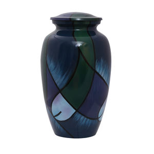 Urnas funerarias de Metal para adultos, urnas de cremación de cenizas de Metal, aluminio, azul, con estampado, estilo americano/europeo - Product Image 1