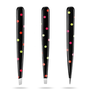 Juego de pinzas para cejas de acero inoxidable al por mayor de fábrica, pegatinas para párpados dobles con boca inclinada para dar forma a las cejas - Product Image 1