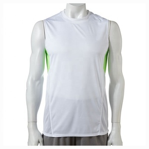 Men's Polyester Fitted Athletic Sleeveless T-Shirt Training Basic Tank Top Breathable Wicking Running Vest - Product Image 3