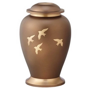 Wholesale Metal Cremation <b>Urns</b> <b>for</b> Human <b>Ashes</b> & Pets Grey & Polished Brass Finish American Style by Axiom Home Accents - Product Image 6