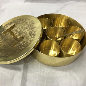 Brass Copper Spice Container Masala Dabba Condiment
