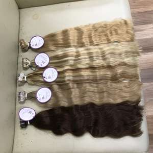 De calidad superior de la cinta transparente en la extensión del pelo humano de la onda Natural estilo - Product Image 4