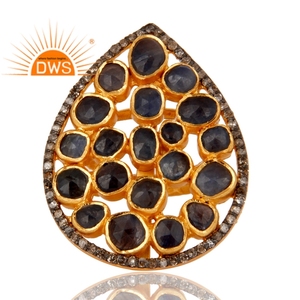 Nouvelle Bague Empilable en Argent Sterling 2026 avec Diamants Naturels et Saphirs Bleus pour Femme - Fabricant de Bijoux en Diamants - Product Image 2