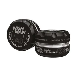 Good Solution Of Instant Strong Holding & Hair Coloring Nishman Color Wax C3 Dark Black