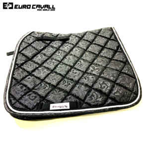 2022 Best Design Dressage Saddle Pad Black Artificial Leather Horse Pads para Full Horse - Product Image 2