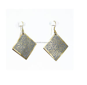 2024 Taiwán Ginkgo cuero verde 4 pares 20mm forma redonda martillado Ginkgo oro pendientes joyería verano ropa joyería - Product Image 5