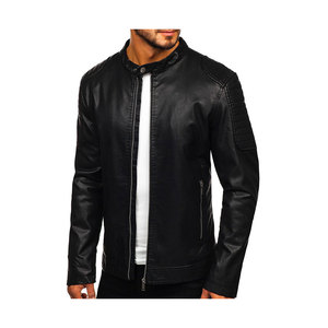Veste en cuir de mode d'hiver pour hommes avec appliques longueur régulière tissu peigné respirant style décontracté - Product Image 3
