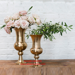 Traditional Aluminium Gold Antique Urn <b>Vase</b> for Home Decoration Antique Design Metal Decorative Wedding <b>Vase</b> - Product Image 6