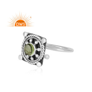 Bague en argent Sterling à Design Antique, vente en gros de bijoux artisanaux, en pierre précieuse, perpidon vert, 18,5mm - Product Image 2