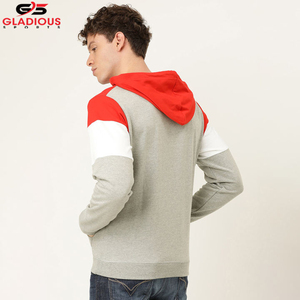 Latest Men's Winter Hooded Street <b>Long</b> Sleeve Loose Solid Color Block Patchwork <b>Hoodies</b> Custom Logo Tops Men's <b>Hoodies</b> - Product Image 4