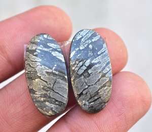 Par combinado de pendientes de oro Apache, al por mayor, marcasita, Gema Natural, pirita de alta calidad - Product Image 3