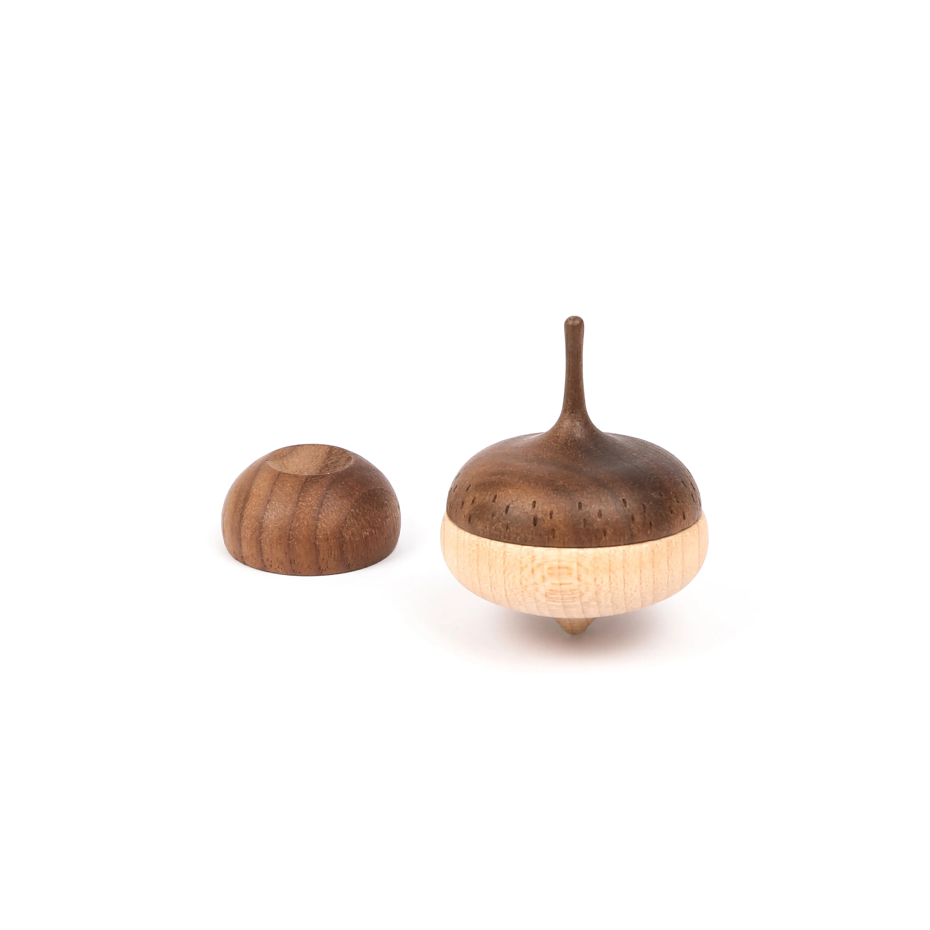 [2.3A] Wooden Spinning Top Wooden Toy Premium Gift Giveaway Chestnut Acorn