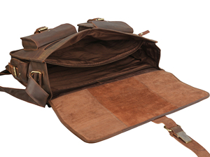 Sac cartable en cuir fait main pour hommes et femmes, sac à bandoulière de bureau pour voyage, cartable universitaire - Product Image 5