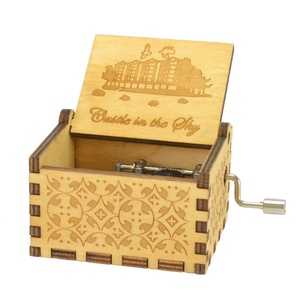 Caja de Música de Madera con Diseño de El Castillo Animado de <span class=keywords><strong>Howl</strong></span>, Caja de Música Temática de Anime, Caja de Música de Madera con Manivela, Perfecta para Halloween - Product Image 2
