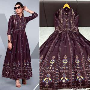 RD's Élégant Robe-Style Soie Coton Rayonne Kurtis Prêt-à-Porter Indien & Pakistanais Vêtements - Product Image 5