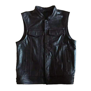 Chaleco de cuero con logotipo personalizado para hombre, ropa de calle sin mangas, utilidad, a la moda - Product Image 1