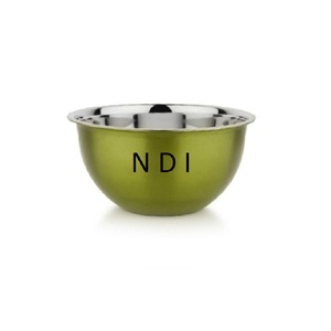 Bol de service alimentaire rond en acier inoxydable à finition émaillée verte pour la maison, hôtel, ustensiles de cuisine, restauration, récipient de service - Product Image 1