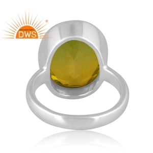 Designer Handmade Fine Sterling Silver Natural Doublet <b>Peridot</b> Quartz Gemstone Stackable <b>Ring</b> Jewelry Manufacturer - Product Image 4