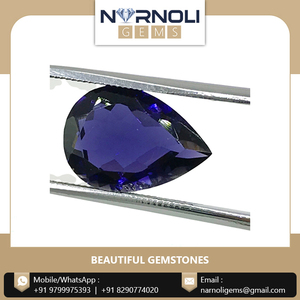 Piedras Preciosas Sueltas de Iolita Natural con Corte Pera de 14x10 mm, Cristales de Zafiro de Agua Violeta Intenso Facetados, Paquete para Monturas de Garras Personalizadas - Product Image 2