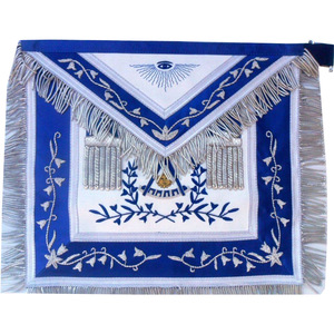 Delantal de matrona asociada digna masónica bordado a mano orden estrella oriental OES fajas de terciopelo púrpura estrella provincial internacional - Product Image 2