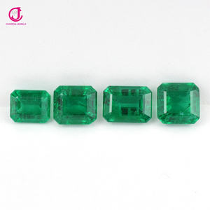 พลอยเทียมทรงแปดเหลี่ยมสีเขียวแซมเบีย10X8-12X9มม. จากอินเดีย - Product Image 3