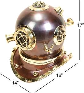 Casco de buceo de acero macizo y latón decorativo náutico de 16 pulgadas de Calvin handcraft - Product Image 3