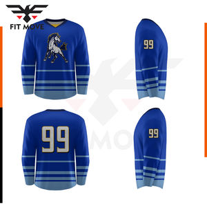 เสื้อเจอร์ซีย์ฮ็อกกี้น้ำแข็งปรับแต่งได้สำหรับทุกเพศดีไซน์ใหม่พิมพ์ซับลิเมชัน OEM ชุดเล่นกีฬาสำหรับผู้ใหญ่ - Product Image 6