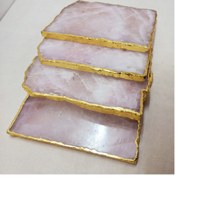 Rose Quartz Gemstone Platters <b>for</b> Home <b>Decoration</b> and Interior Designers Available in a Large Assortment of Custom Made Sizes - Product Image 1