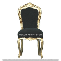Chaise de salle à manger noire, style Baroque, française