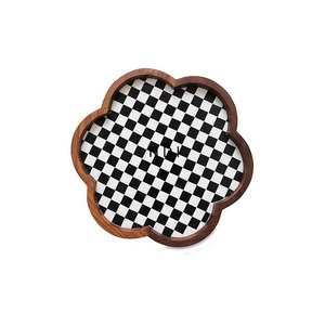 Acabado de esmalte brillante decorativo Hotel restaurante Catering uso Pizza café agua bandeja para servir bandejas de madera rectangulares - Product Image 1