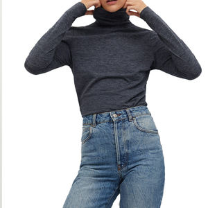 T-shirt femme manches longues OEM 2021 Automne Hiver, col rond, coupe ample, coton, taille unique, avec design personnalisé - Product Image 1