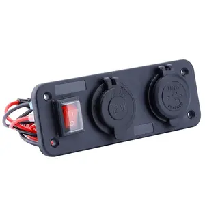 3 Gang IP68 12V Car Switch Panel Rocker Mounting Marine Waterproof Rocker Switches Panel With USB Socket