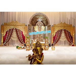 เวทีงานแต่งงานแบบดั้งเดิมของเมืองชีไน ตกแต่งเวทีงานแต่งงานแบบคลาสสิกของอินเดียใต้ ดีไซน์งดงามแบบงานแต่งงานชาวติมัล วัสดุเวทีทำจากไฟเบอร์ - Product Image 1