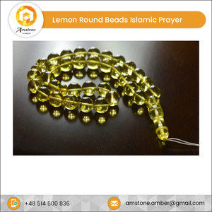 Hồi Giáo Mân Côi Hồi Giáo Cầu Nguyện Hạt Chính Hãng Hổ Phách Baltic Tasbih Misbaha Vòng Hạt Màu Chanh - Product Image 3