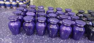 Recuerdo de Fuego Azul, urna de cremación, suministros funerarios, BRASSWORLD, INDIA - Product Image 2