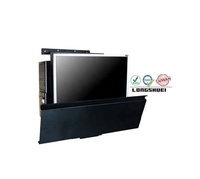 VESA 50/75/100mm Wall-Mounted LCD TV Screen Holder Removable Adapter Bracket Tilt/Swing/Rotate Functions Keyboard Tray Metal