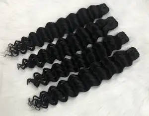 Fabrik preis Doppelt gezeichnet Tief gewellt Tief lockiges Haar bündelt schöne Stil perücke, die 100% Vietnam menschliches Haar macht
