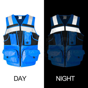 High Visibility Custom Logo Reflective Safety Vest Custom <b>Color</b> Safety Workwear Vest 100% Polyester Mesh Fluorescent Vest - Product Image 5