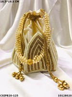 Sac Potli en soie brute brodée de lotus, artisanat ethnique international, provenance de Delhi