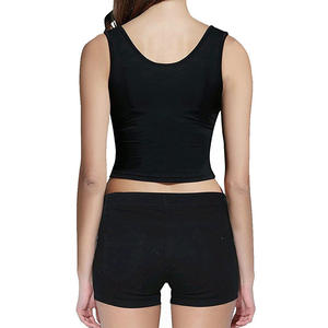 Ladies Wear Black Color Plain <b>Crop</b> <b>Top</b> with Biker <b>Shorts</b> Outdoor Arrival Fancy Outfits for Summer - Product Image 2