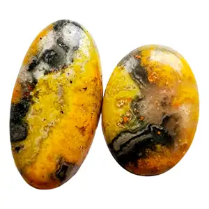Oval Cut Bumble Bee Jasper Gemstone Cabochons All Shapes And Sizes Cut On Custom Orders In Wholesale Prices In All Other Types