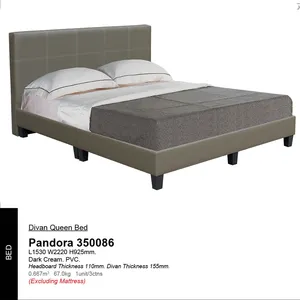 बिस्तर JPS 350086 दीवान बेडरूम आधुनिक घर फर्नीचर असबाब चमड़े के कपड़े पीवीसी पु लकड़ी धातु रानी राजा एकल मलेशिया