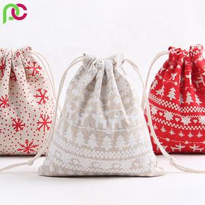 High Quality H70 W50 cm Calico Cotton Drawstring Gift <b>Bags</b> Custom Logo Eco-Friendly <b>Christmas</b> <b>Shopping</b> <b>Bags</b> - Product Image 4