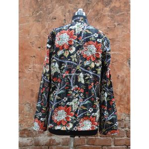 Manteau ethnique pour femmes, modèle Kantha, imprimé Floral noir, veste tissée, en coton, court, Maxi, peignoir fait à la main, vente en gros d'hiver - Product Image 4