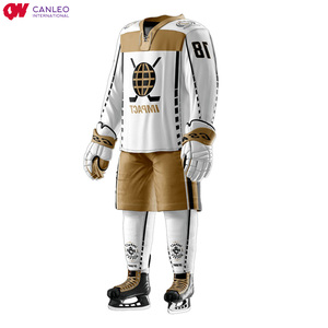 2021 conception personnalisée attirail sergé équipe Hockey sur glace maillot ensemble en gros Sublimation noir mode vêtements de Hockey sur glace - Product Image 4