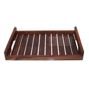 Bandeja Rectangular de Madera Hecha a Mano Estilo Art Deco de Maximus International |   Plato decorativo de varias piezas, organizador de mesa para el hogar - Product Image 2