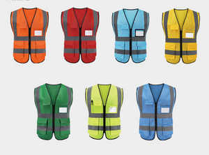 Gilet de Construction haute visibilité couleur noire multi-poches Logo personnalisable réfléchissant unisexe Style décontracté automne grande taille - Product Image 3